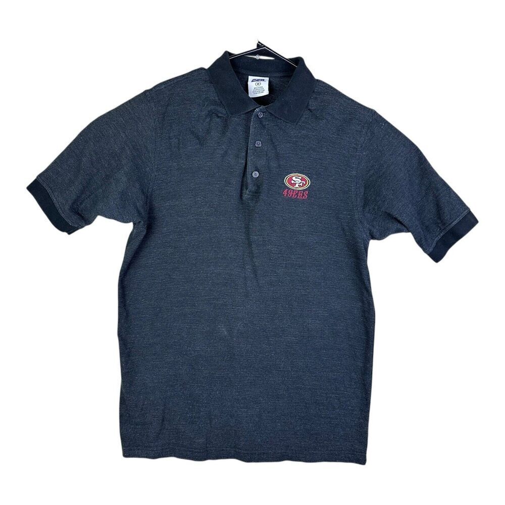 VTG 90s NFL San Francisco 49ers Polo Collared Shirt Men's Size Medium Gray CSA